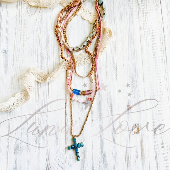 FREE PEOPLE Academia Layered Necklace NWT - Picture 2 of 6